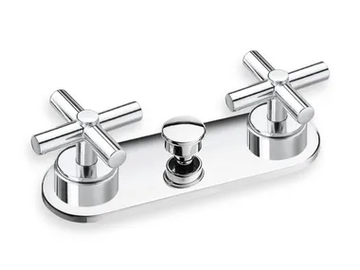 EXCLUSIVE CRIEV131 - Deck mounted bathtub tap with plate by CRISTINA Rubinetterie - view 2